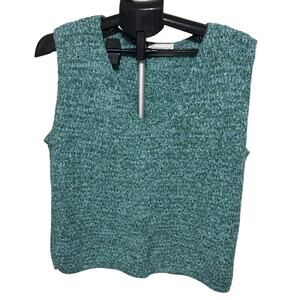 Chic Teal Sleeveless Knit Top